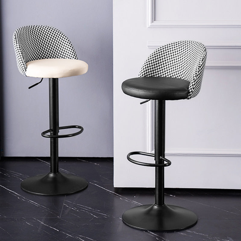 Modern Adjustable Height Stool Matte Finish Upholstered Bar Stools
