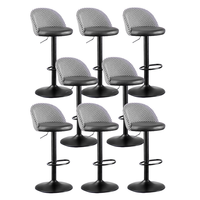 Modern Adjustable Height Stool Matte Finish Upholstered Bar Stools