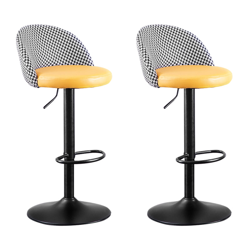 Modern Adjustable Height Stool Matte Finish Upholstered Bar Stools