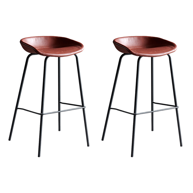 Faux Leather Armless Counter Stool Industrial Bristol Bucket Bar Chair