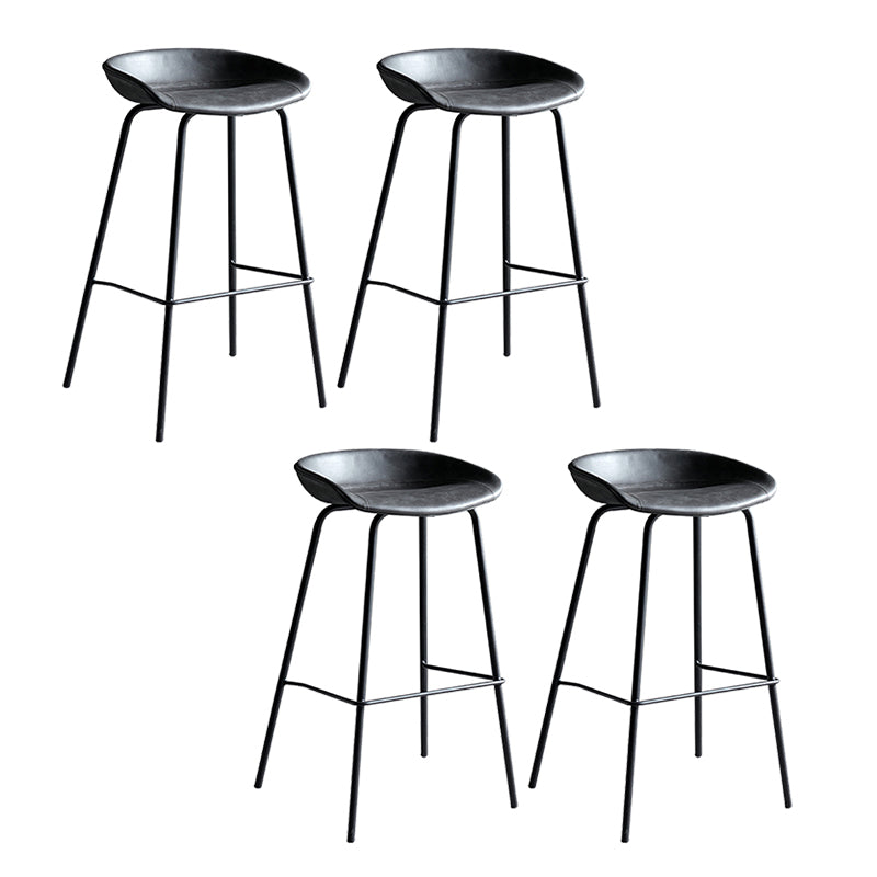 Faux Leather Armless Counter Stool Industrial Bristol Bucket Bar Chair