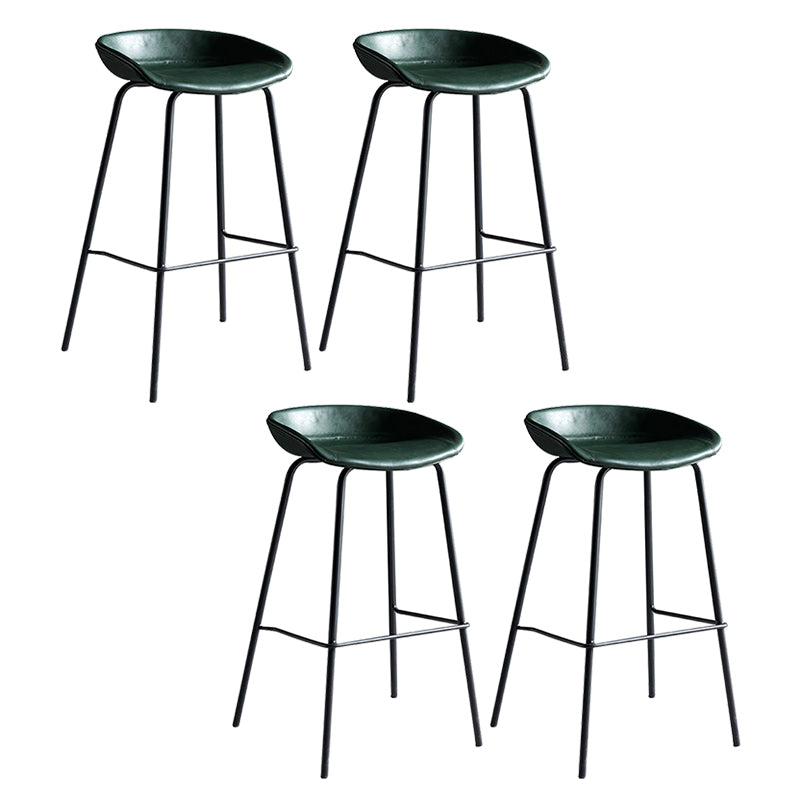 Faux Leather Armless Counter Stool Industrial Bristol Bucket Bar Chair