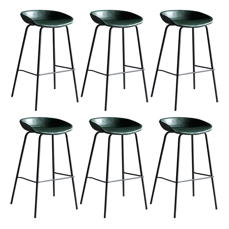 Faux Leather Armless Counter Stool Industrial Bristol Bucket Bar Chair