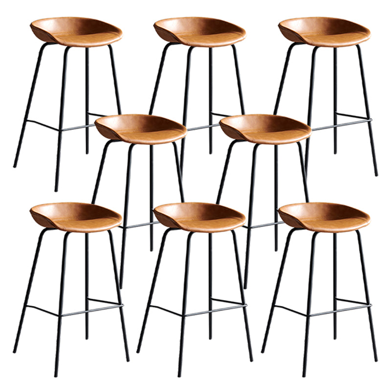 Faux Leather Armless Counter Stool Industrial Bristol Bucket Bar Chair