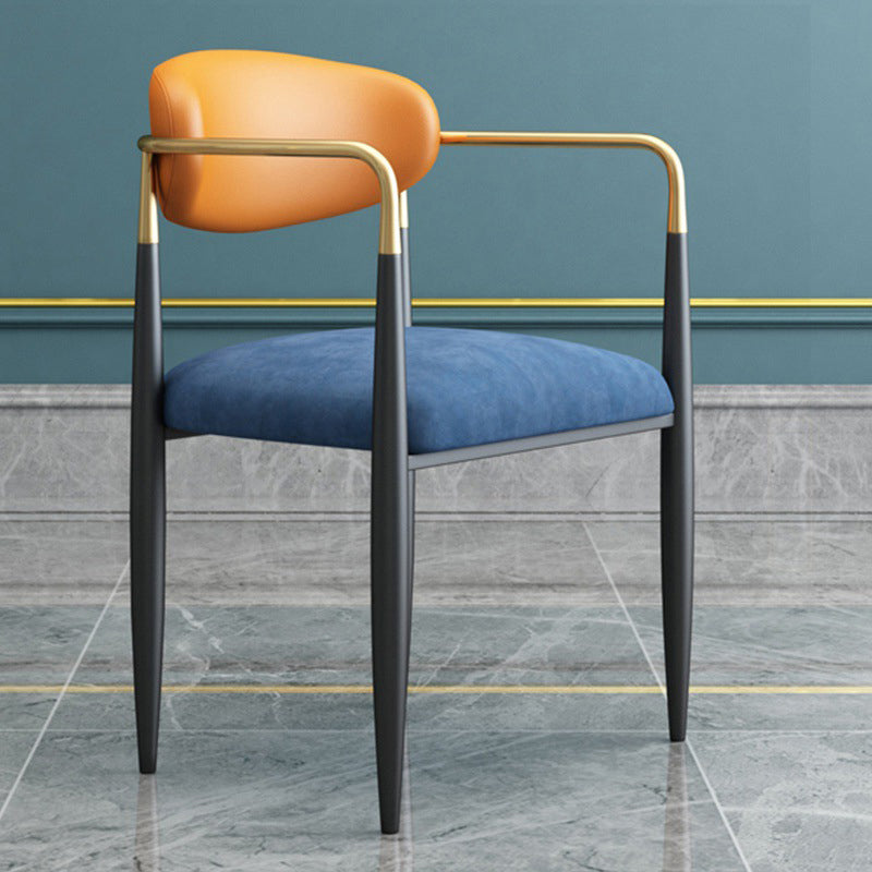 Full Back Upholstered Bar Chair Industrial Arm Rectangle Bar Stool