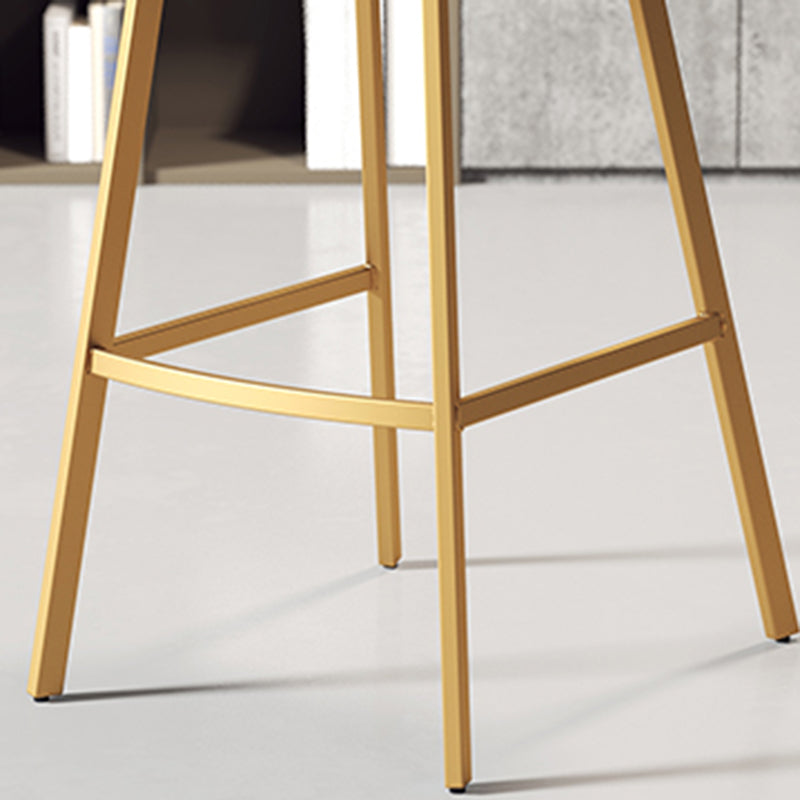 Armless Faux Leather Counter Stool Industrial Footrest Bar Stool