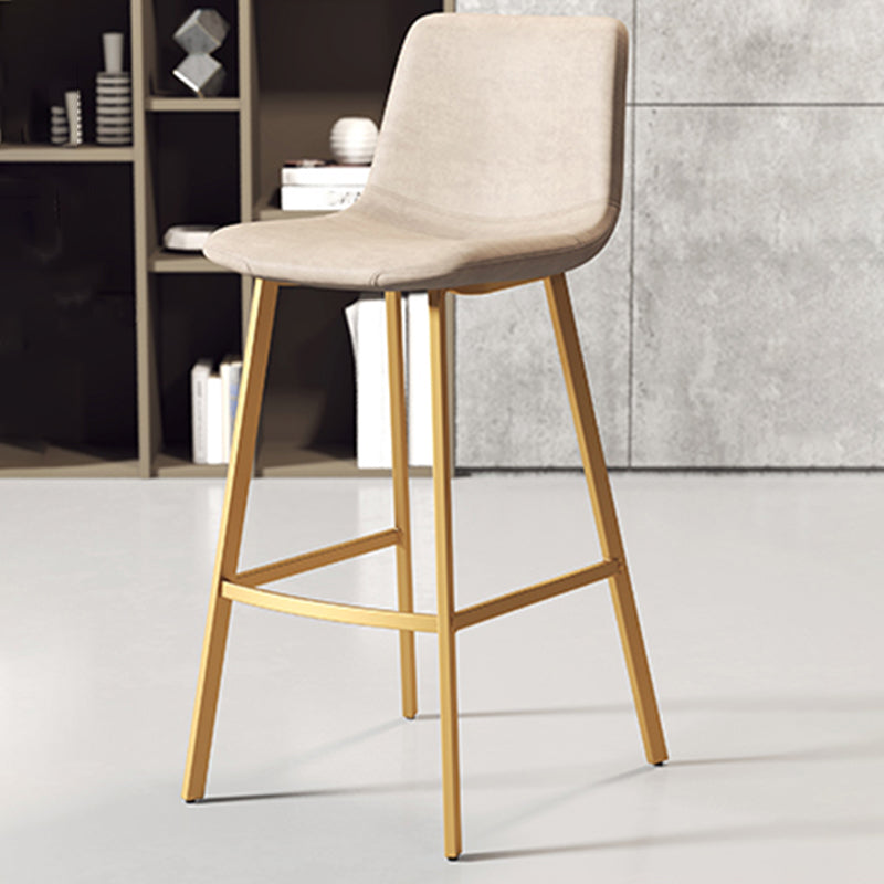 Armless Faux Leather Counter Stool Industrial Footrest Bar Stool