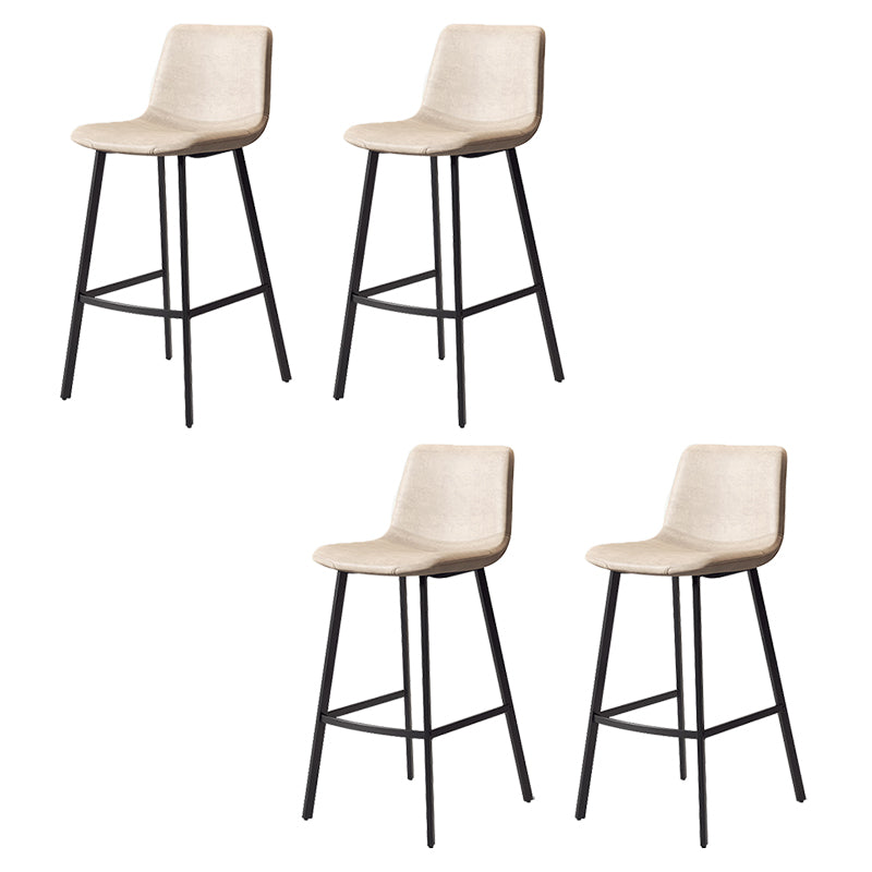 Armless Faux Leather Counter Stool Industrial Footrest Bar Stool