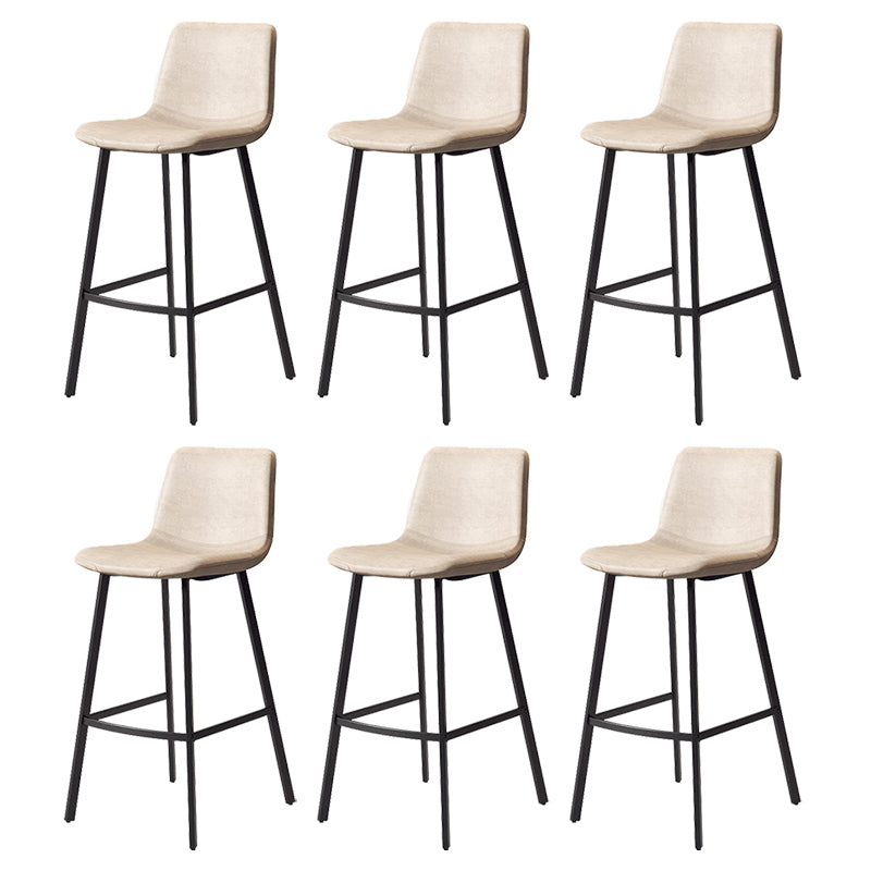 Armless Faux Leather Counter Stool Industrial Footrest Bar Stool