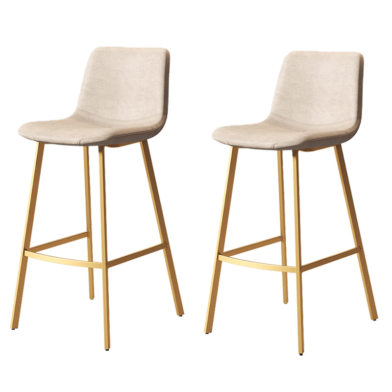 Armless Faux Leather Counter Stool Industrial Footrest Bar Stool