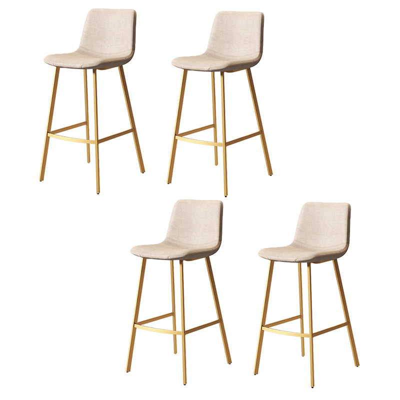 Armless Faux Leather Counter Stool Industrial Footrest Bar Stool