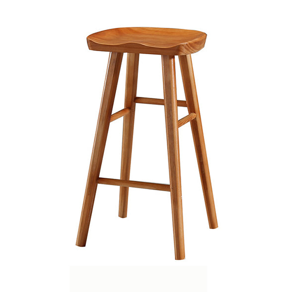 Contemporary Solid Wood Bar Stool Backless Footrest Counter Stool