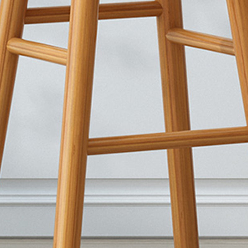 Solid Wood Footrest Counter Stool Modern Bar Stool with Low Back