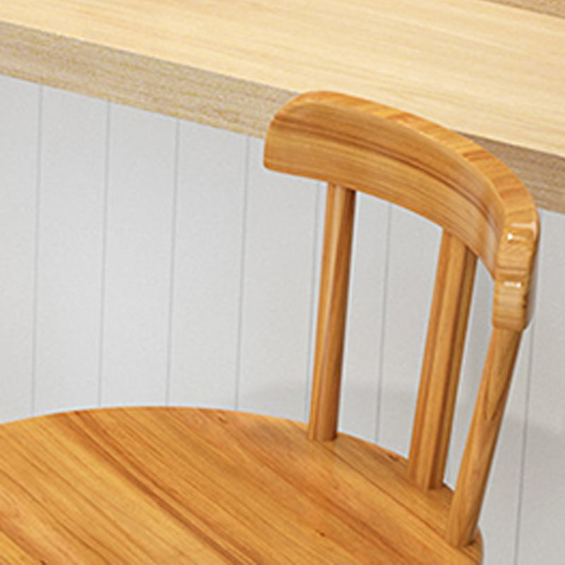 Solid Wood Footrest Counter Stool Modern Bar Stool with Low Back