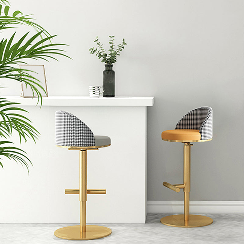 Adjustable Height Armless ar Chair Modern Upholstered Rotatable Bar Stool