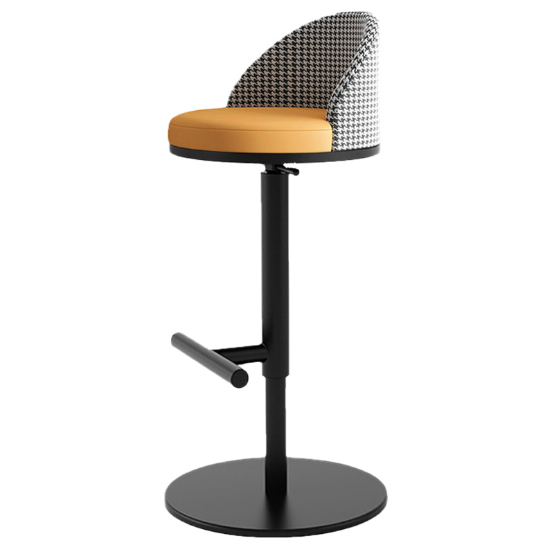 Adjustable Height Armless ar Chair Modern Upholstered Rotatable Bar Stool