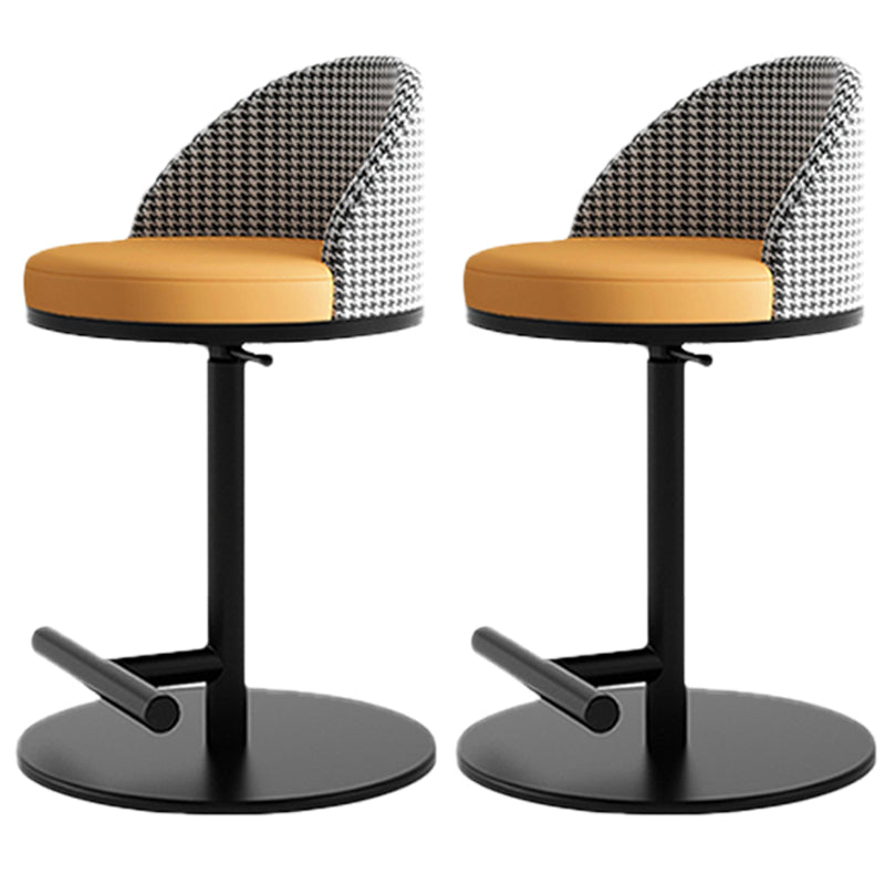 Adjustable Height Armless ar Chair Modern Upholstered Rotatable Bar Stool