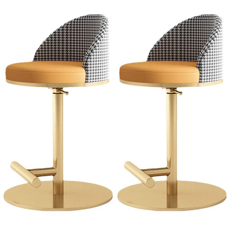 Adjustable Height Armless ar Chair Modern Upholstered Rotatable Bar Stool