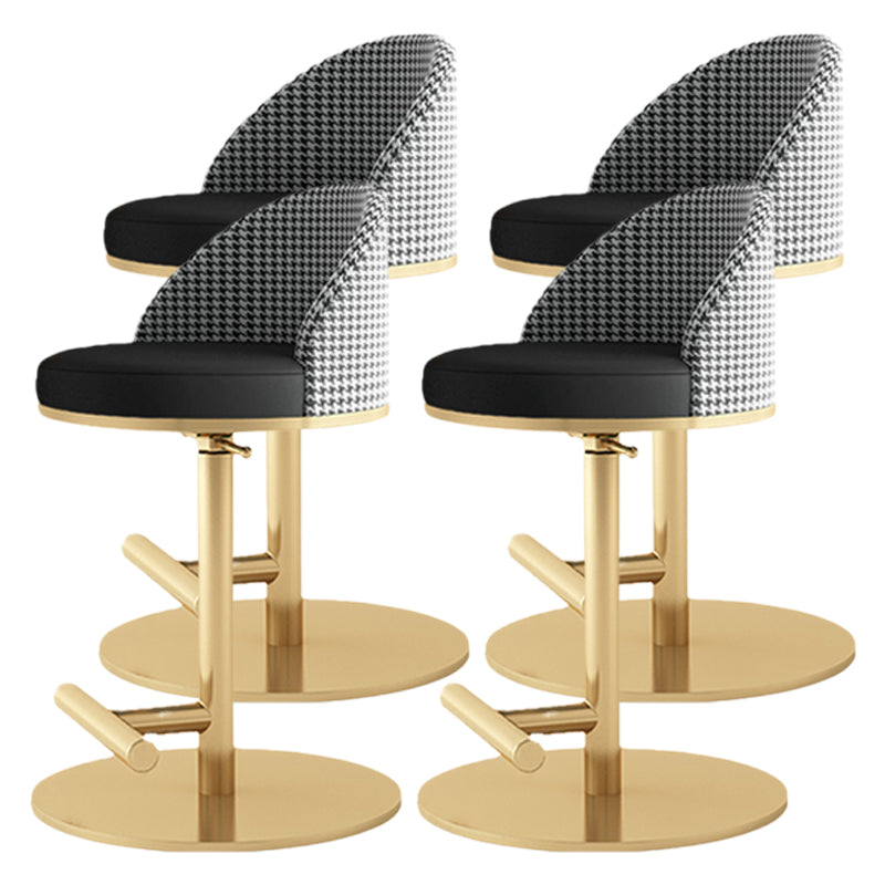 Adjustable Height Armless ar Chair Modern Upholstered Rotatable Bar Stool