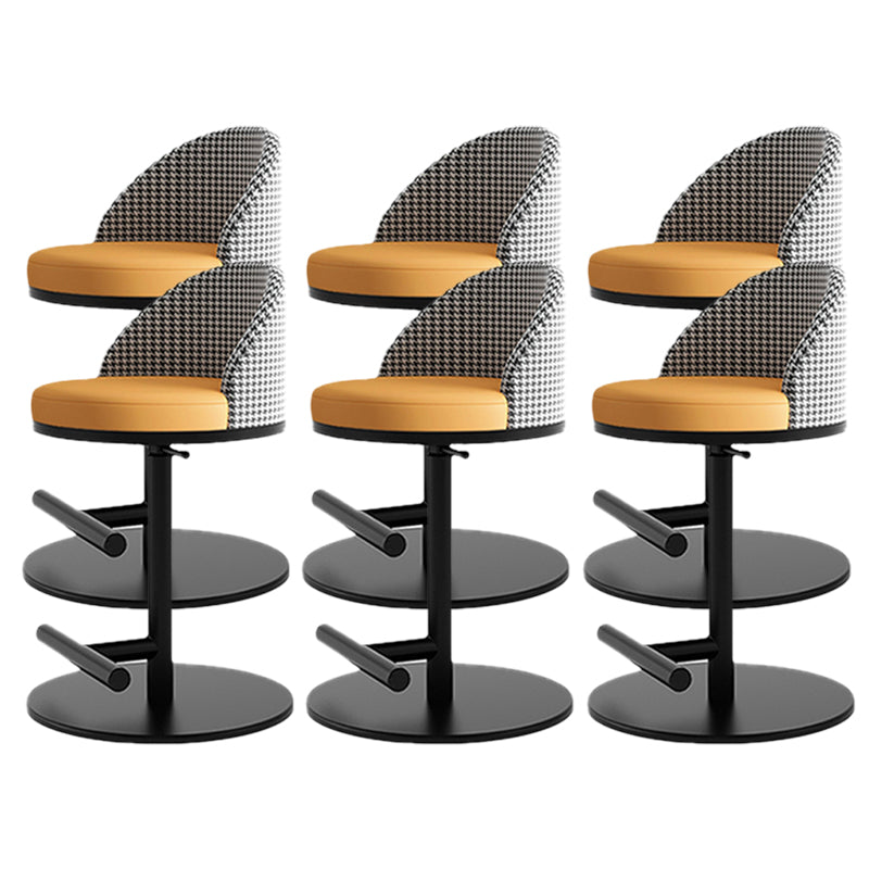 Adjustable Height Armless ar Chair Modern Upholstered Rotatable Bar Stool