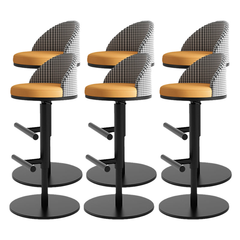 Adjustable Height Armless ar Chair Modern Upholstered Rotatable Bar Stool