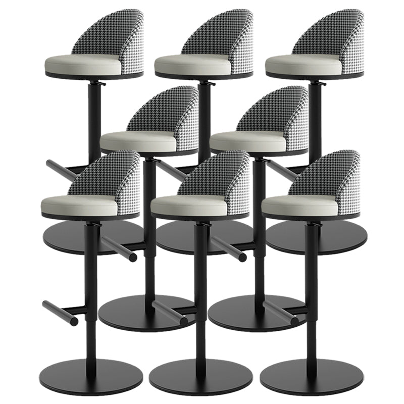 Adjustable Height Armless ar Chair Modern Upholstered Rotatable Bar Stool
