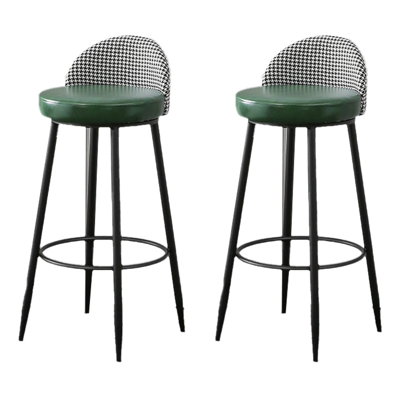 Metal Footrest Bar Stool Industrial Upholstered Armless Bar Chair