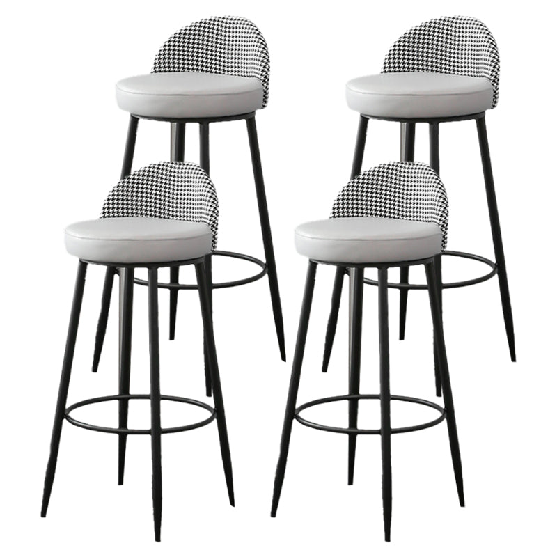Metal Footrest Bar Stool Industrial Upholstered Armless Bar Chair