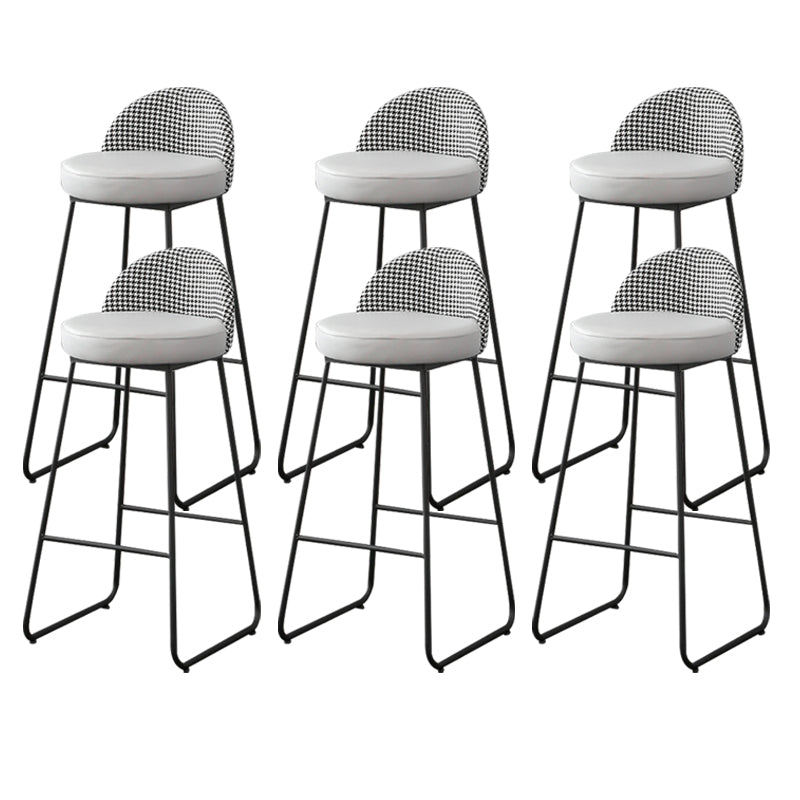 Metal Footrest Bar Stool Industrial Upholstered Armless Bar Chair