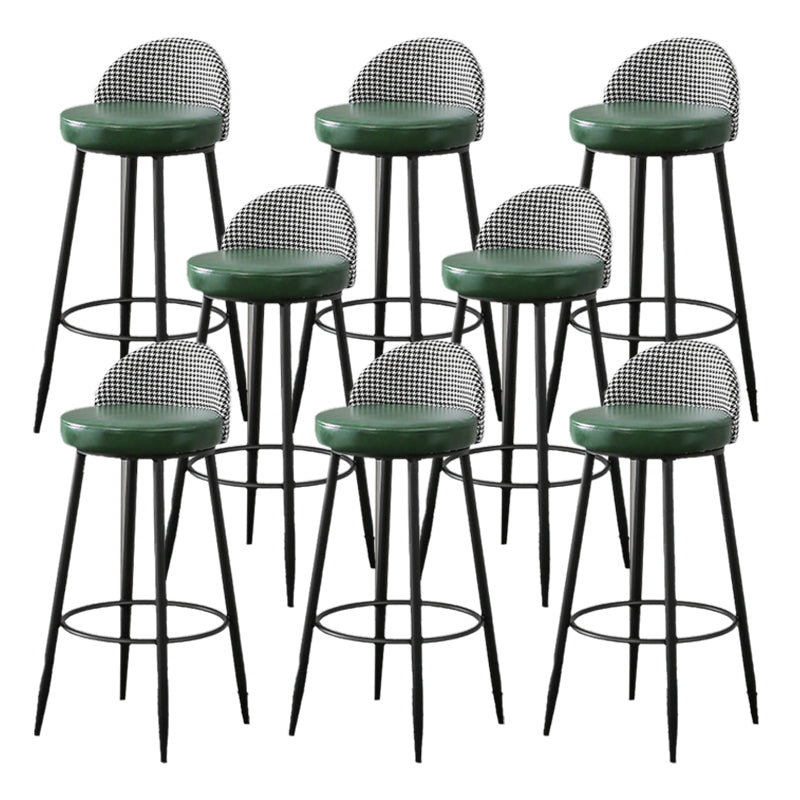 Metal Footrest Bar Stool Industrial Upholstered Armless Bar Chair