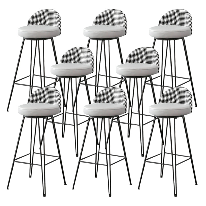 Metal Footrest Bar Stool Industrial Upholstered Armless Bar Chair