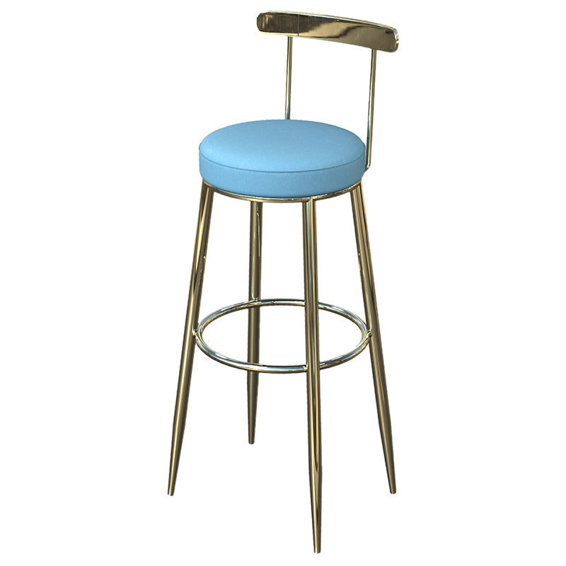 Industrial Low Back Counter Stool Armless Bar Chair with Metal Footrest