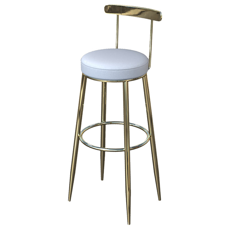 Industrial Low Back Counter Stool Armless Bar Chair with Metal Footrest