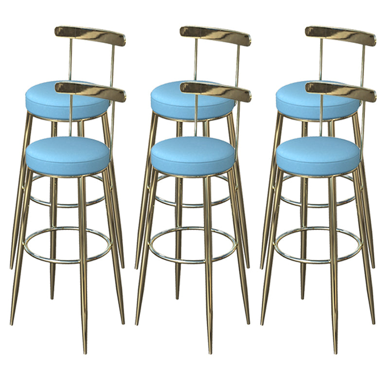 Industrial Low Back Counter Stool Armless Bar Chair with Metal Footrest