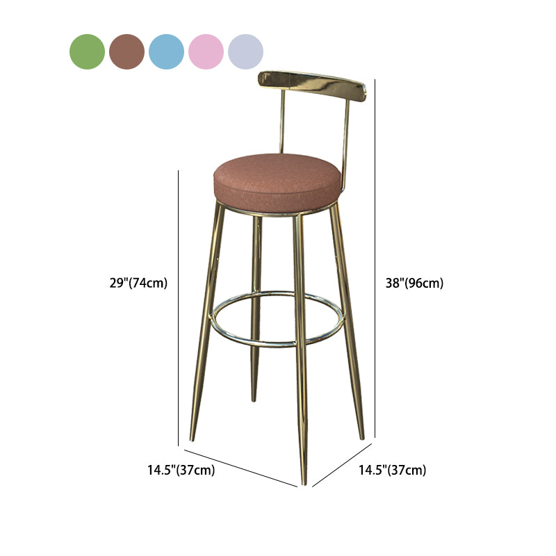 Industrial Low Back Counter Stool Armless Bar Chair with Metal Footrest