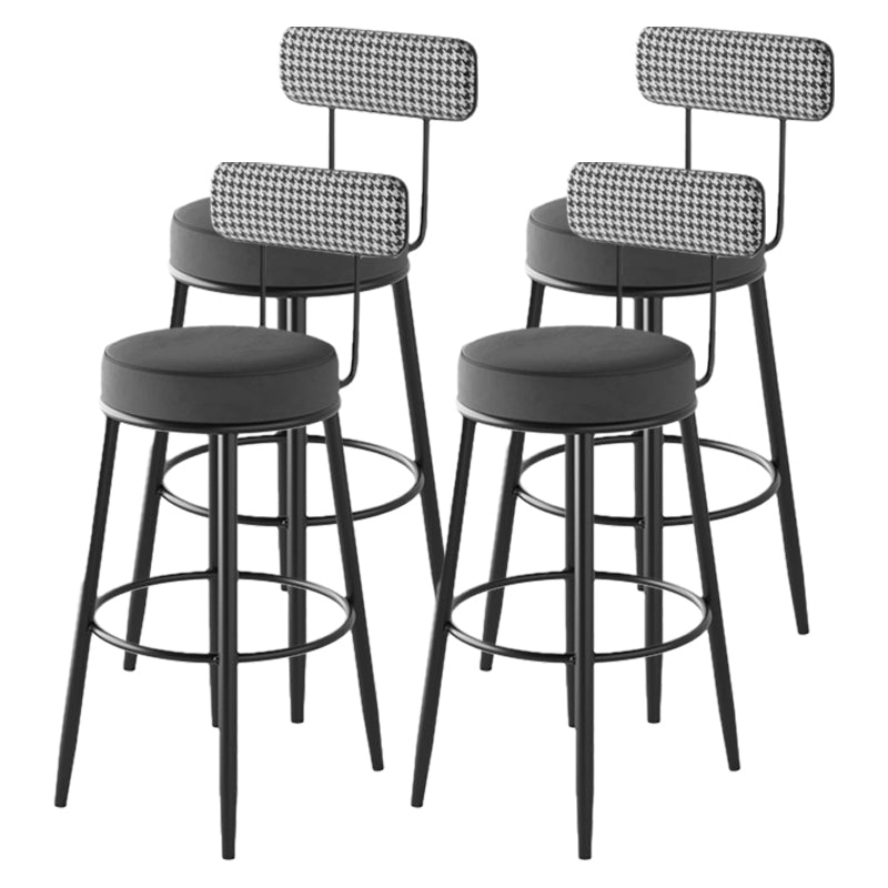 Contemporary Matte Finish Velvet Stool Milk Tea Shop Footrest Barstool