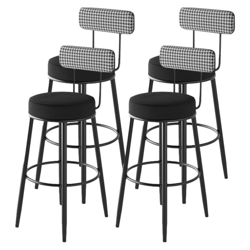 Contemporary Matte Finish Velvet Stool Milk Tea Shop Footrest Barstool