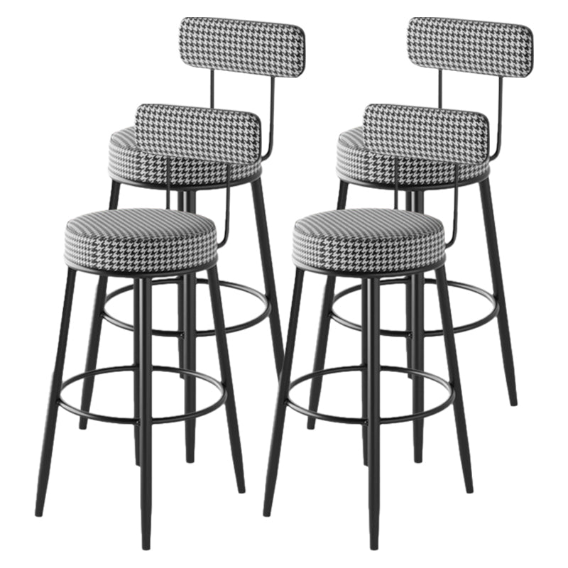 Contemporary Matte Finish Velvet Stool Milk Tea Shop Footrest Barstool
