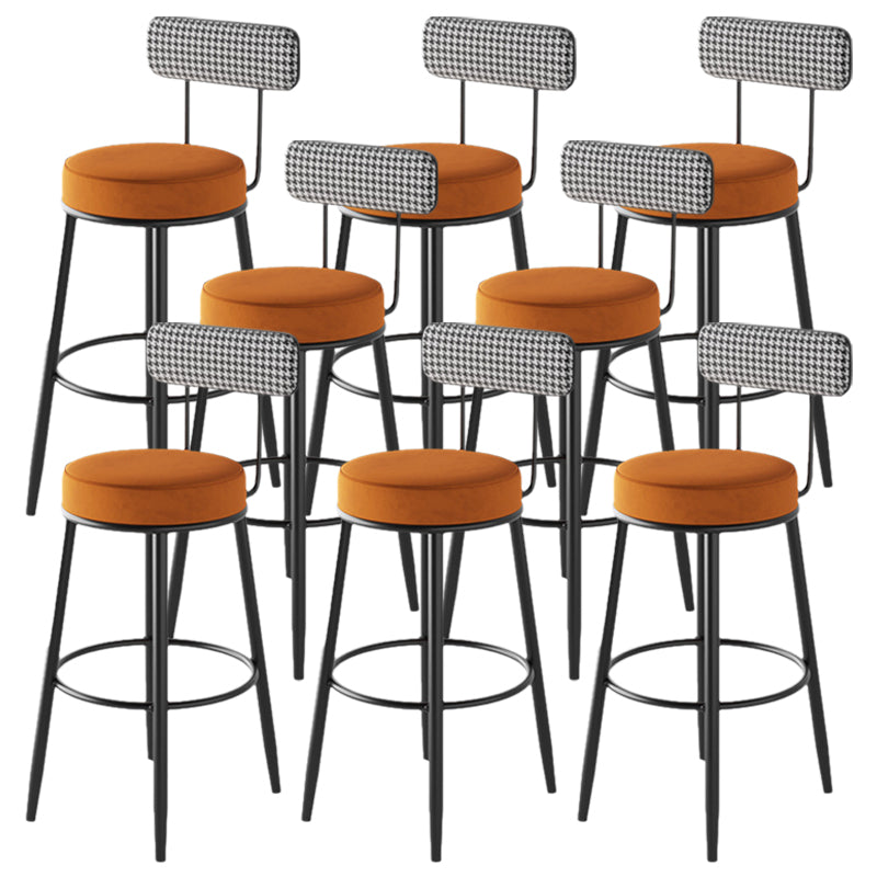 Contemporary Matte Finish Velvet Stool Milk Tea Shop Footrest Barstool