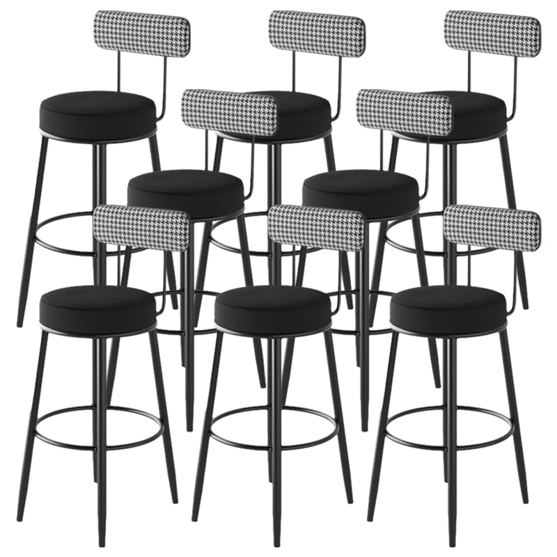 Contemporary Matte Finish Velvet Stool Milk Tea Shop Footrest Barstool