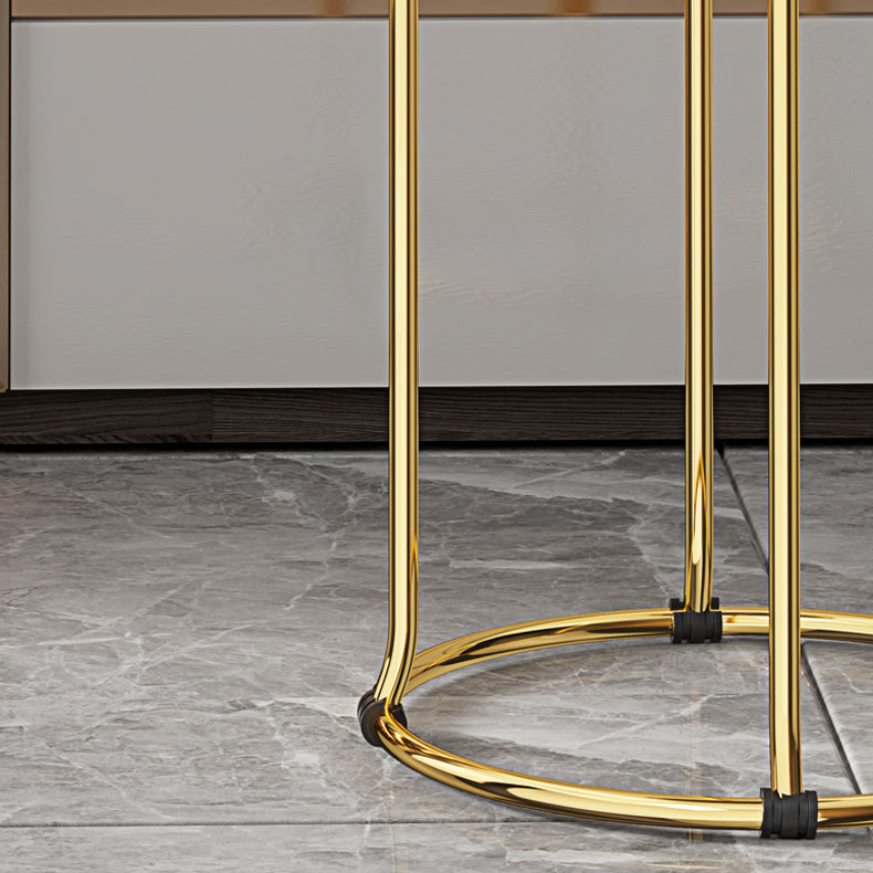 Scandinavian Stackable Counter Stool Fabric and Faux Leather Round Seat Counter Chair