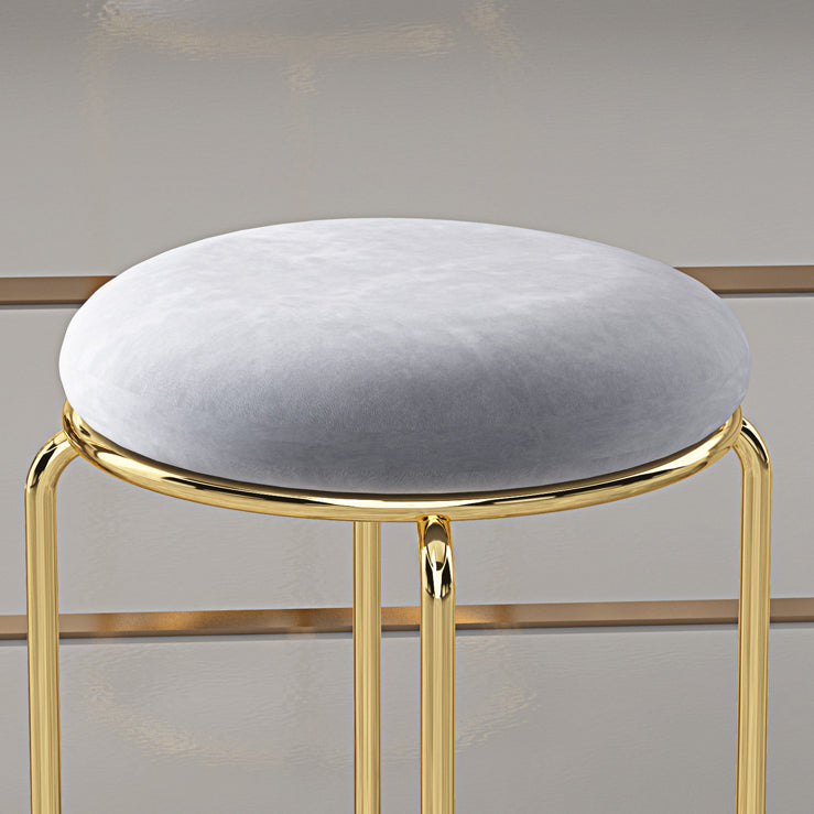 Scandinavian Stackable Counter Stool Fabric and Faux Leather Round Seat Counter Chair