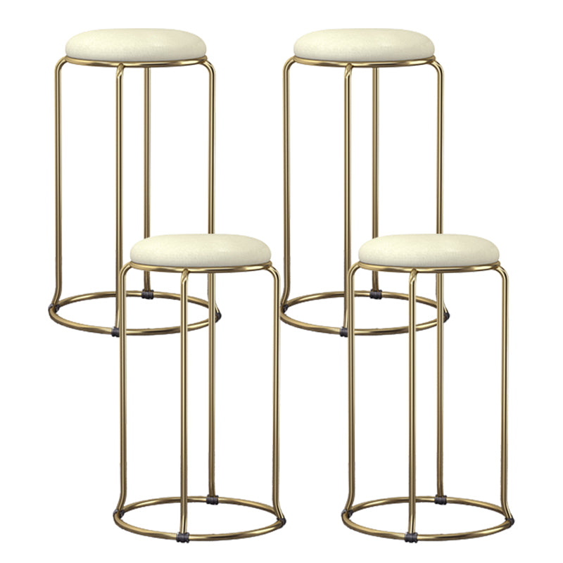 Scandinavian Stackable Counter Stool Fabric and Faux Leather Round Seat Counter Chair