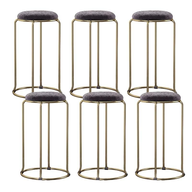 Scandinavian Stackable Counter Stool Fabric and Faux Leather Round Seat Counter Chair