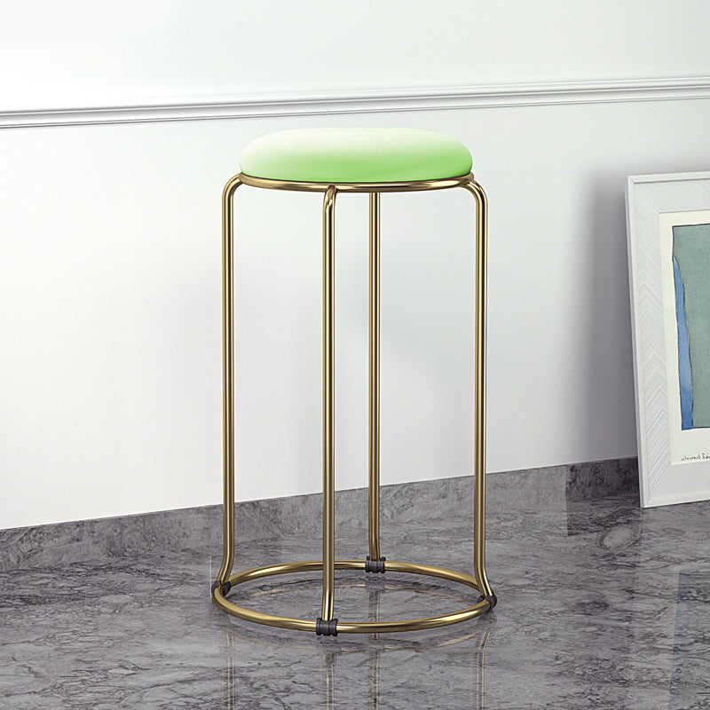 Scandinavian Stackable Counter Stool Fabric and Faux Leather Round Seat Counter Chair