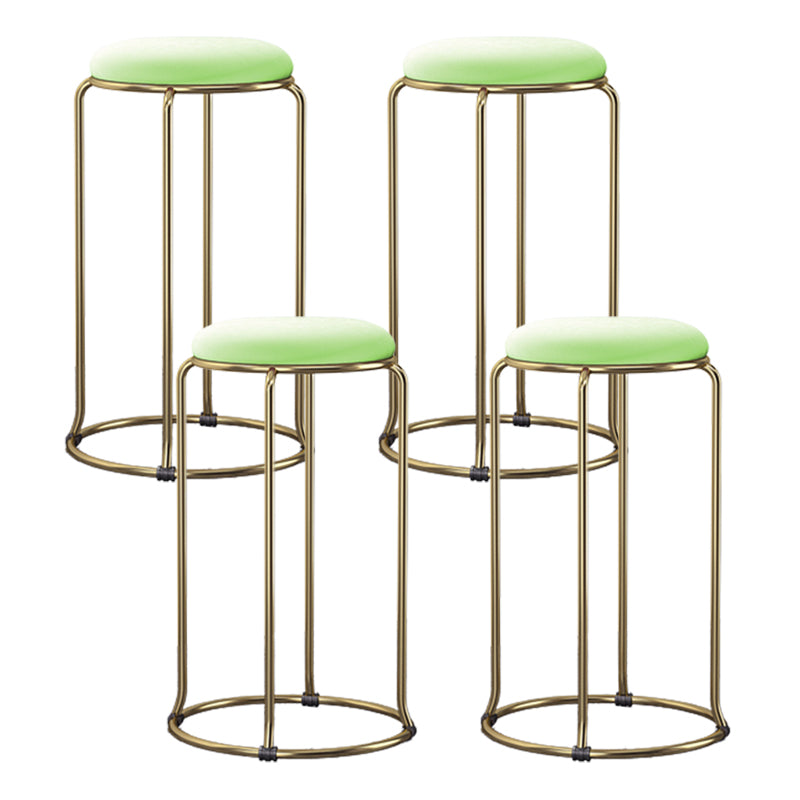 Scandinavian Stackable Counter Stool Fabric and Faux Leather Round Seat Counter Chair