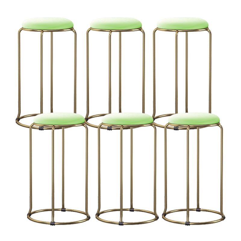 Scandinavian Stackable Counter Stool Fabric and Faux Leather Round Seat Counter Chair