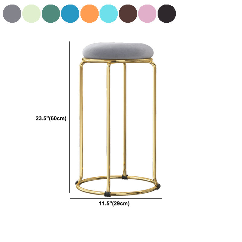 Scandinavian Stackable Counter Stool Fabric and Faux Leather Round Seat Counter Chair