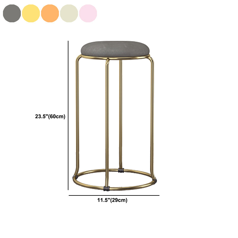 Scandinavian Stackable Counter Stool Fabric and Faux Leather Round Seat Counter Chair