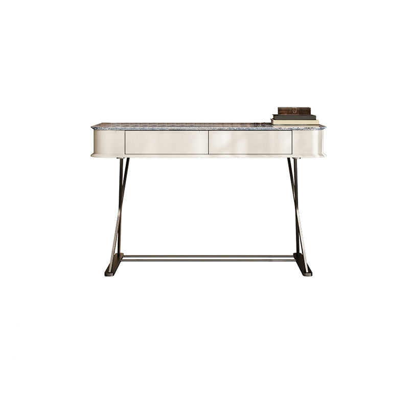 Luxurious Metal Make-up Vanity 2 Storage Drawers Vanity Table Set
